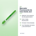 MARCADOR FLUORESCENTE DE CERA VERDE JOVI - características principales