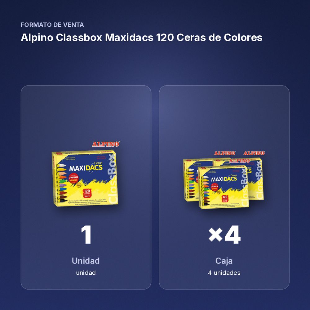 ALPINO CLASSBOX MAXIDACS 120 CERAS DE COLORES - formato de venta: caja de 4