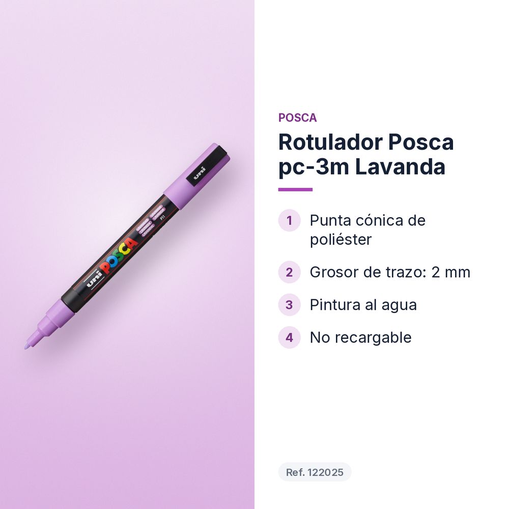 ROTULADOR POSCA PC-3M LAVANDA - características principales