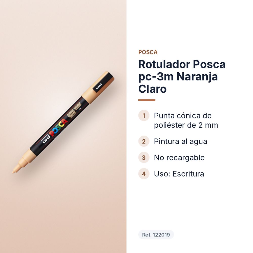 ROTULADOR POSCA PC-3M NARANJA CLARO - características principales