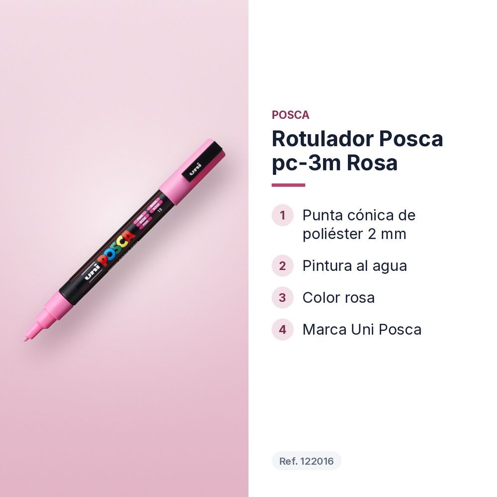 ROTULADOR POSCA PC-3M ROSA - características principales