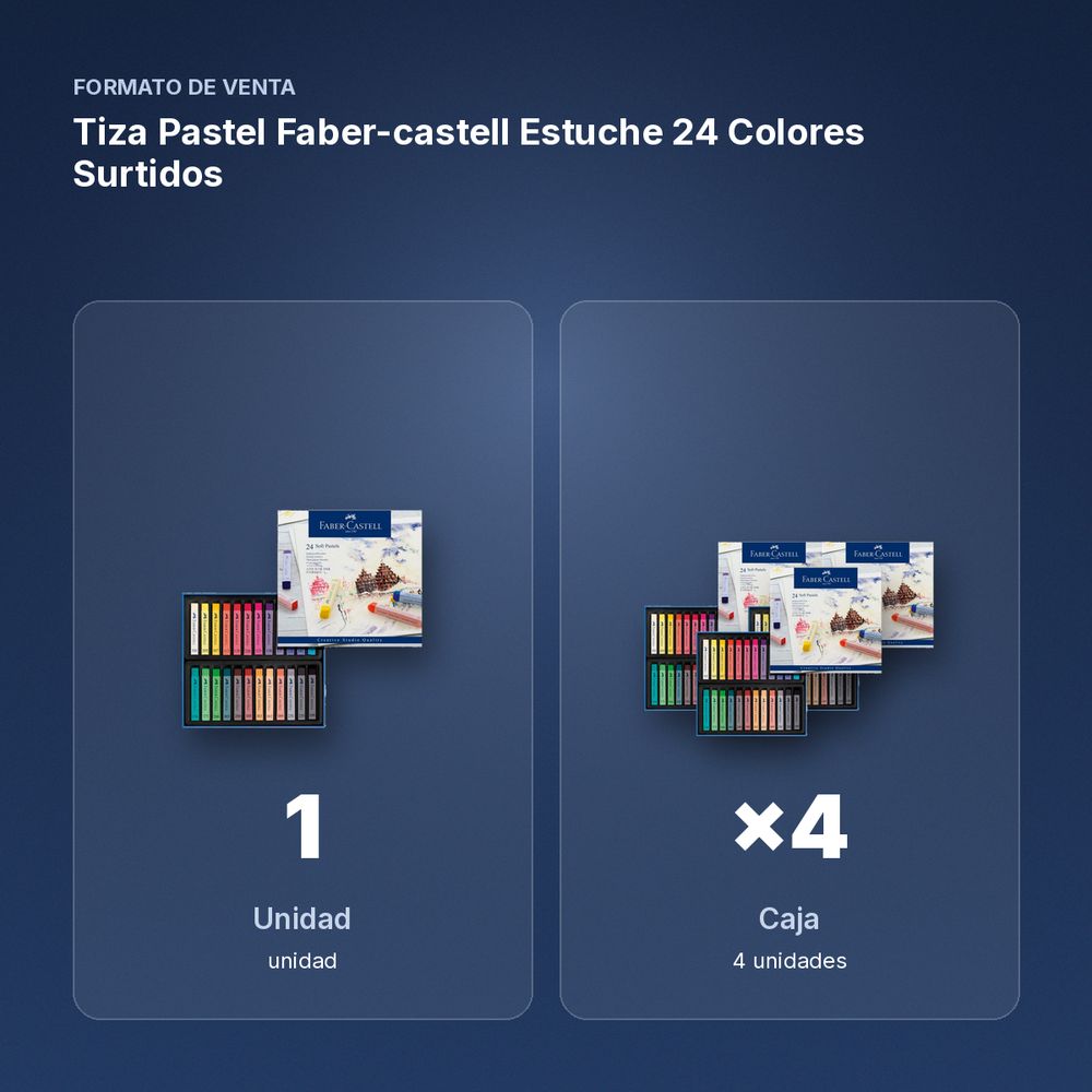 TIZA PASTEL FABER-CASTELL ESTUCHE 24 COLORES SURTIDOS - formato de venta: caja de 4