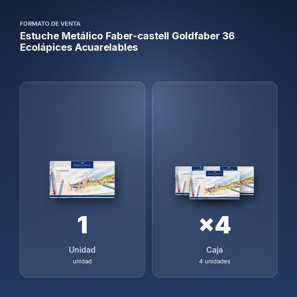ESTUCHE METÁLICO FABER-CASTELL GOLDFABER 36 ECOLÁPICES ACUARELABLES - formato de venta: caja de 4