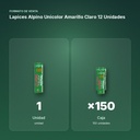 LAPICES ALPINO UNICOLOR AMARILLO CLARO 12 UNIDADES - formato de venta: caja de 150