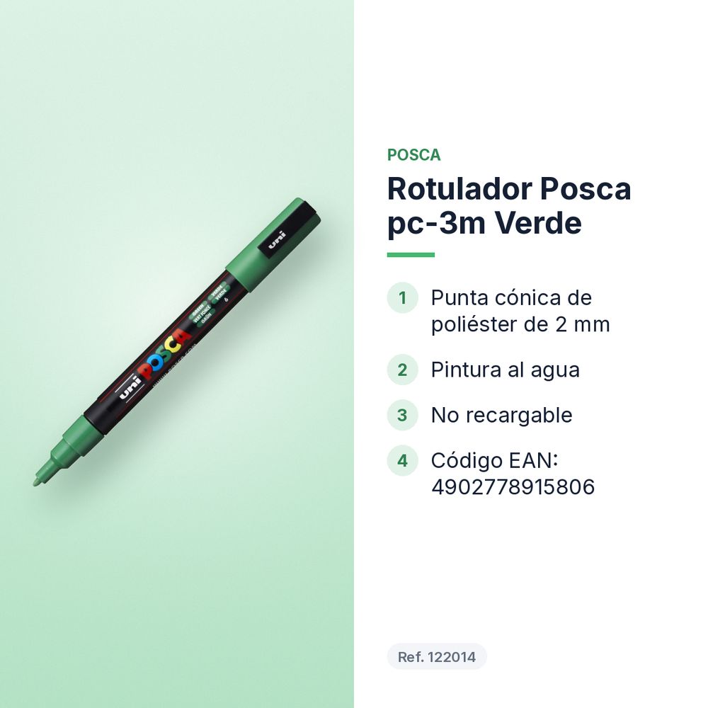 ROTULADOR POSCA PC-3M VERDE - características principales
