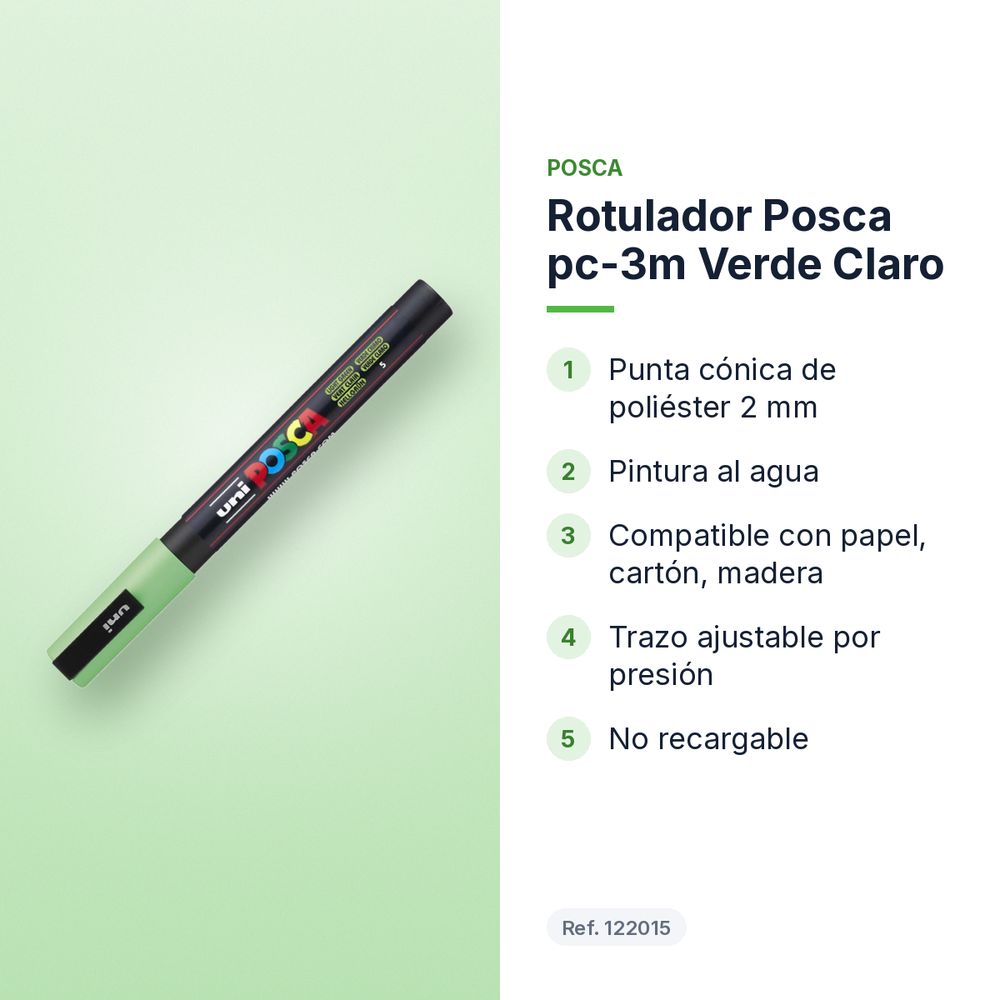 ROTULADOR POSCA PC-3M VERDE CLARO - características principales