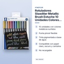 ROTULADORES STAEDTLER METALLIC BRUSH ESTUCHE 10 UNIDADES COLORES METÁLICOS - características principales