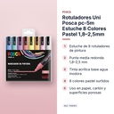 ROTULADORES UNI POSCA PC-5M ESTUCHE 8 COLORES PASTEL 1,8–2,5MM - características principales