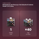 ROTULADORES UNI POSCA PC-5M ESTUCHE 8 COLORES PASTEL 1,8–2,5MM - formato de venta: caja de 40