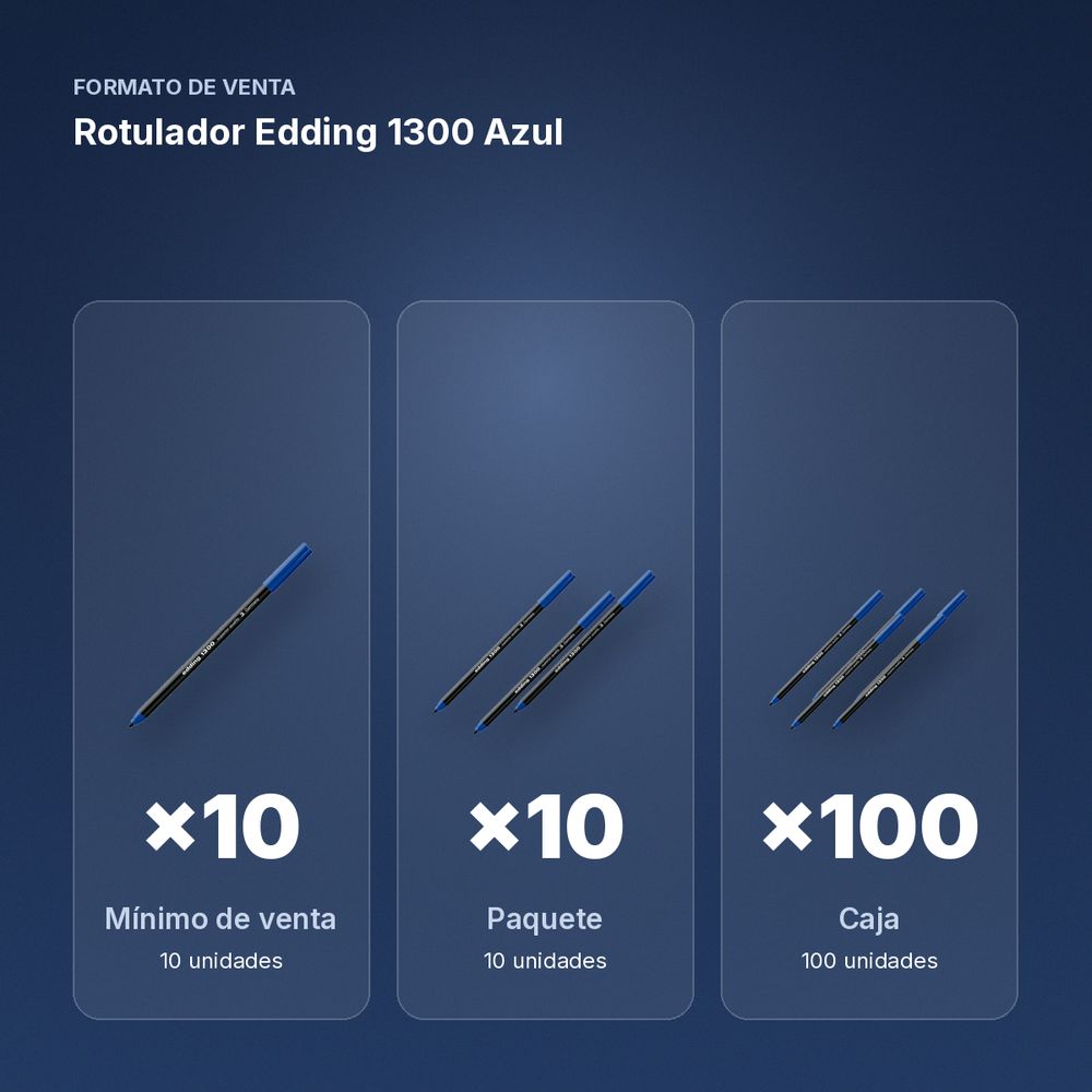ROTULADOR EDDING 1300 AZUL - formato de venta: paquete de 10, caja de 100