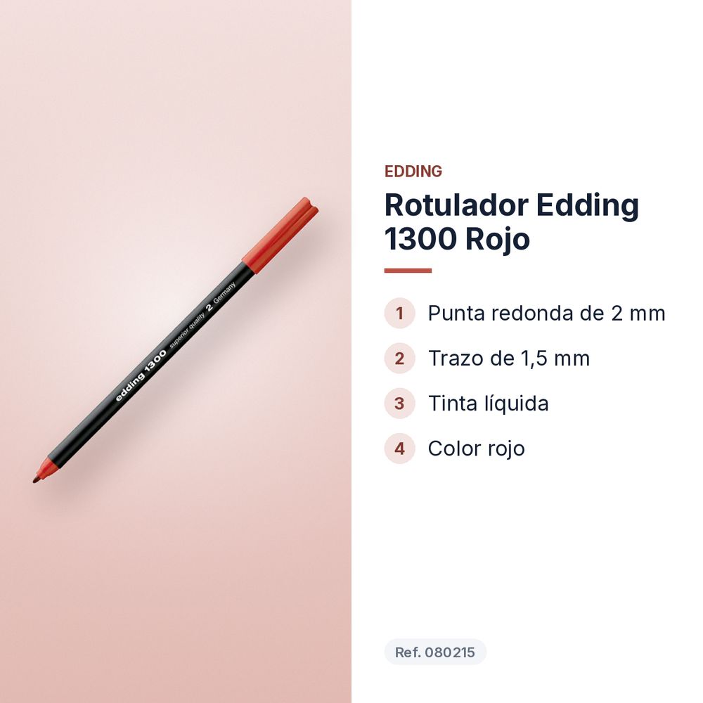 ROTULADOR EDDING 1300 ROJO - características principales