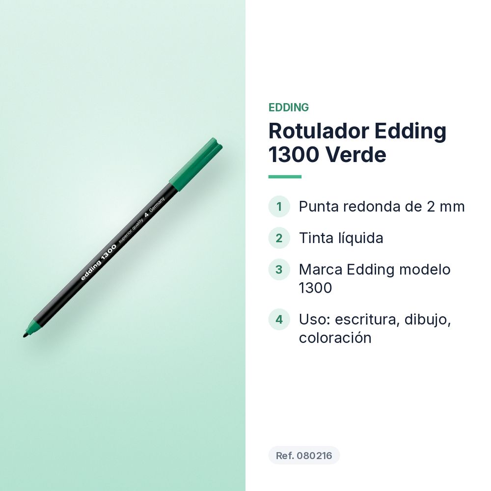 ROTULADOR EDDING 1300 VERDE - características principales