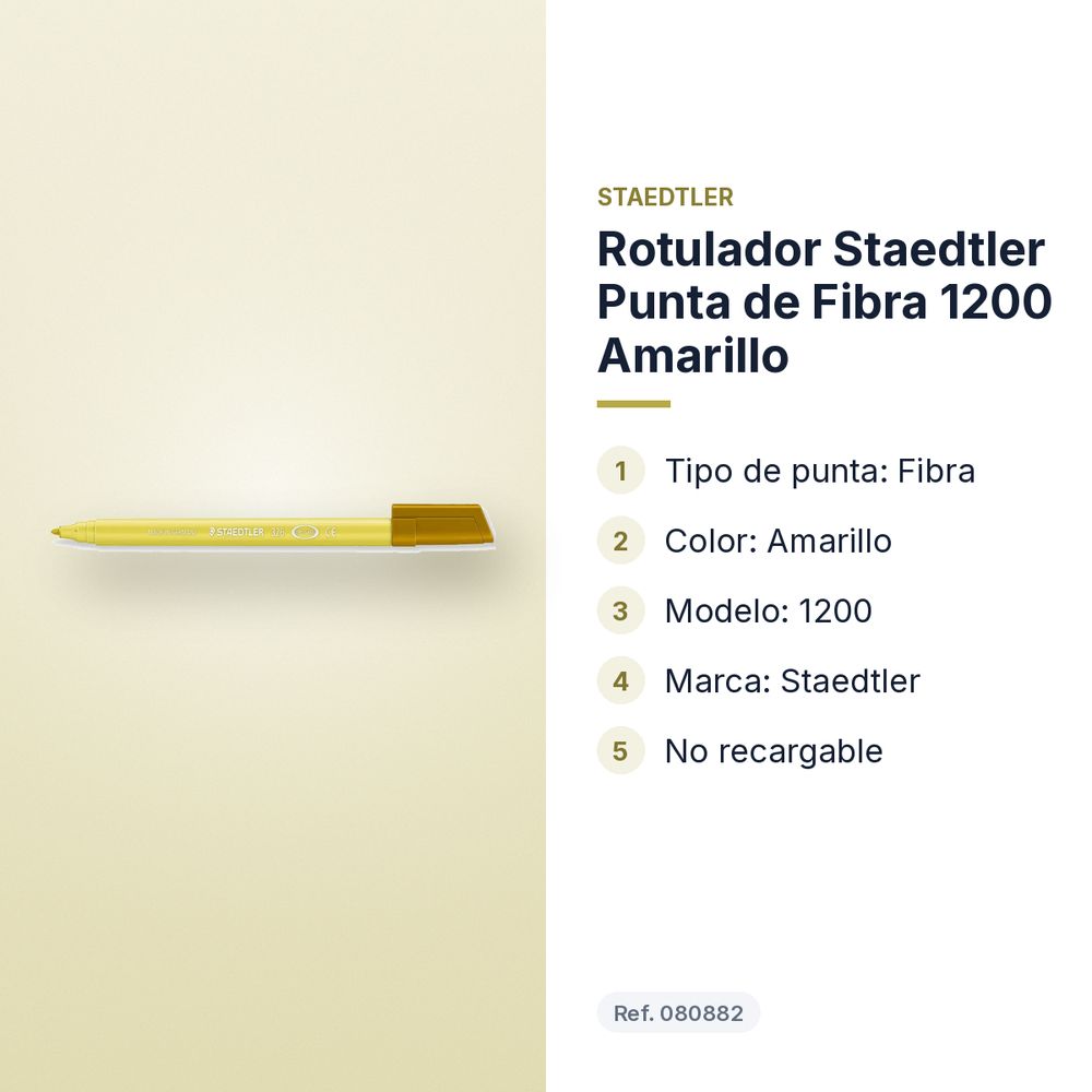 ROTULADOR STAEDTLER PUNTA DE FIBRA 1200 AMARILLO - características principales