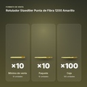 ROTULADOR STAEDTLER PUNTA DE FIBRA 1200 AMARILLO - formato de venta: paquete de 10, caja de 100
