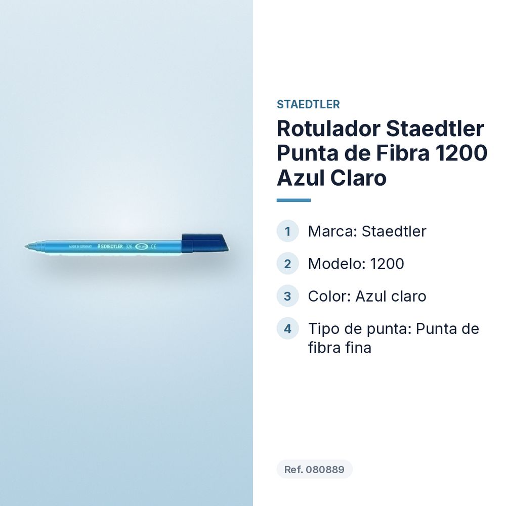 ROTULADOR STAEDTLER PUNTA DE FIBRA 1200 AZUL CLARO - características principales