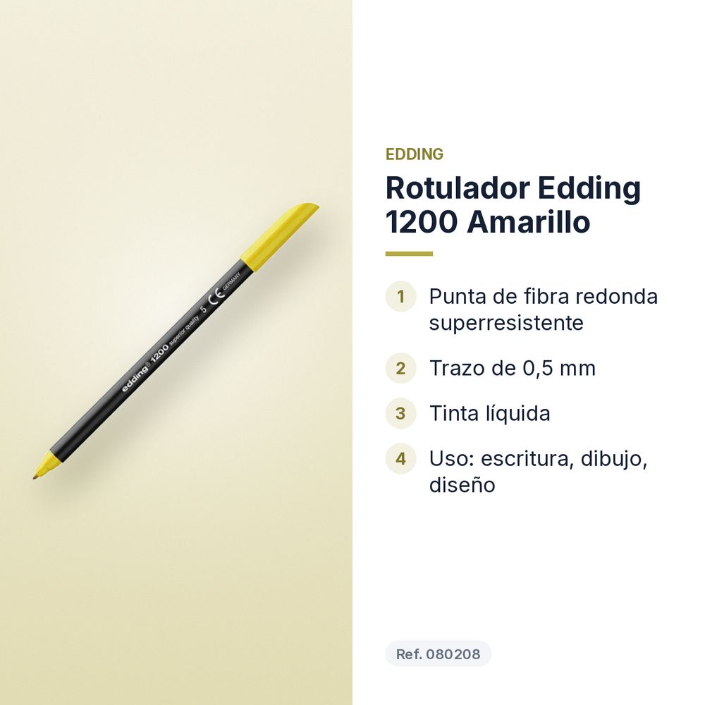 ROTULADOR EDDING 1200 AMARILLO - características principales