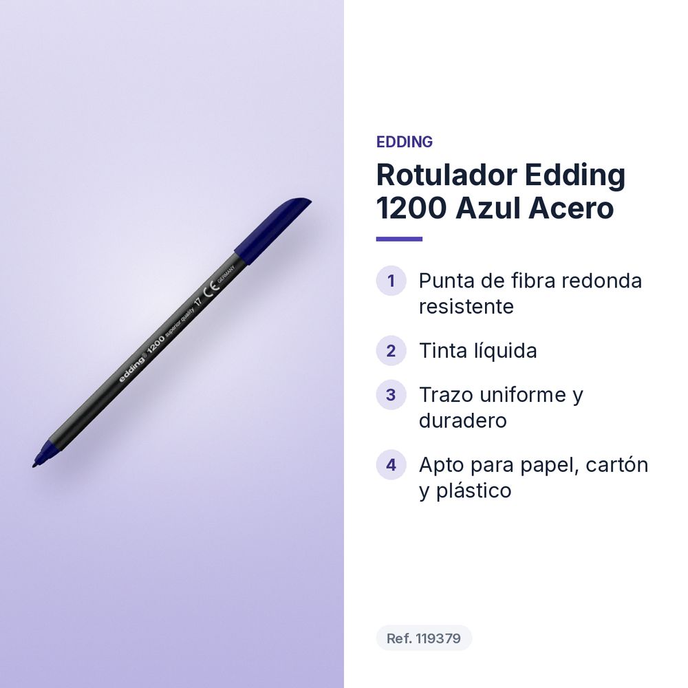 ROTULADOR EDDING 1200 AZUL ACERO - características principales