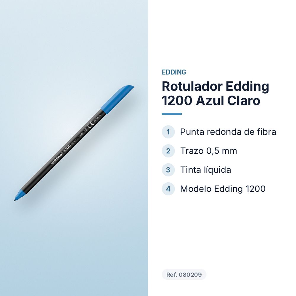 ROTULADOR EDDING 1200 AZUL CLARO - características principales