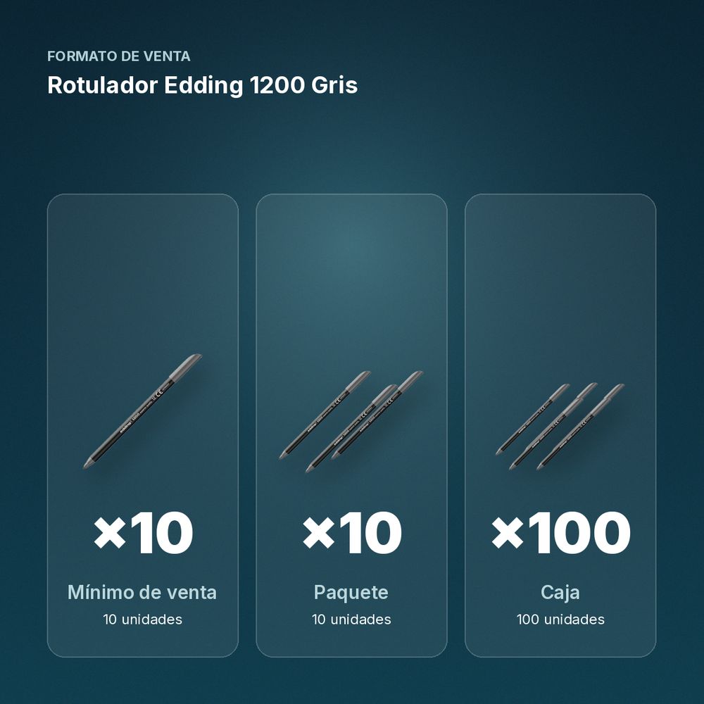 ROTULADOR EDDING 1200 GRIS - formato de venta: paquete de 10, caja de 100