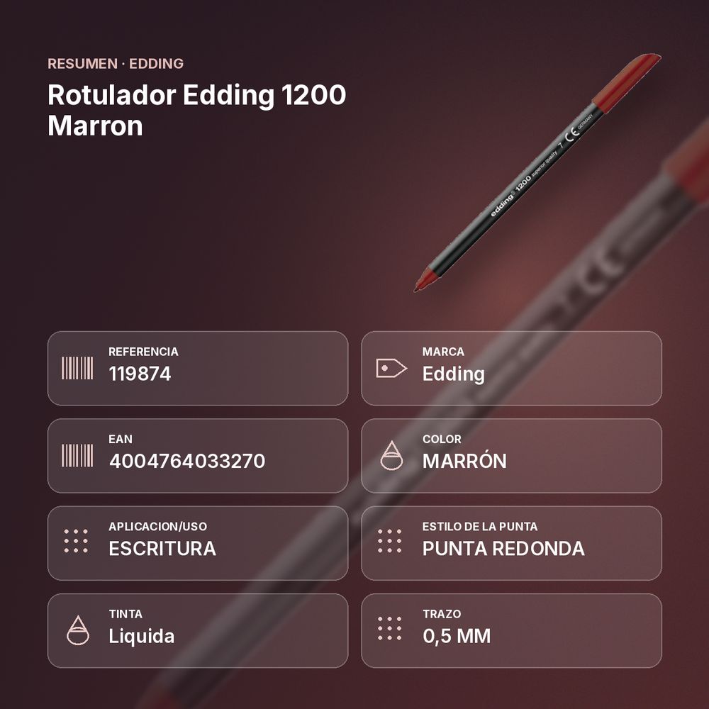 ROTULADOR EDDING 1200 MARRON - resumen de atributos