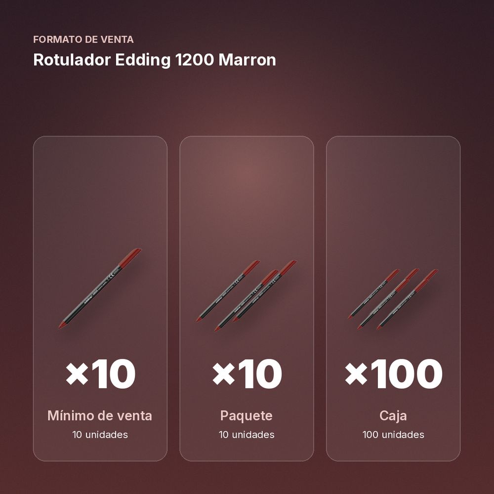 ROTULADOR EDDING 1200 MARRON - formato de venta: paquete de 10, caja de 100