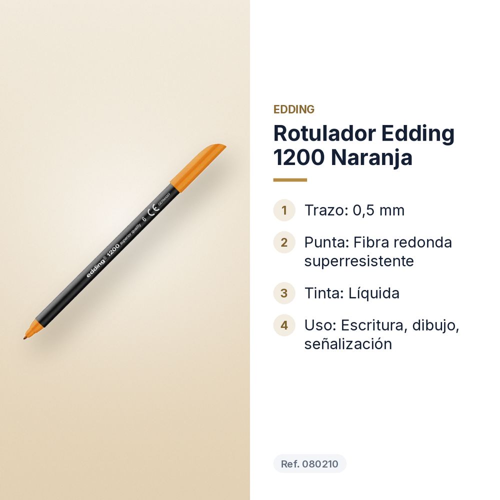 ROTULADOR EDDING 1200 NARANJA - características principales