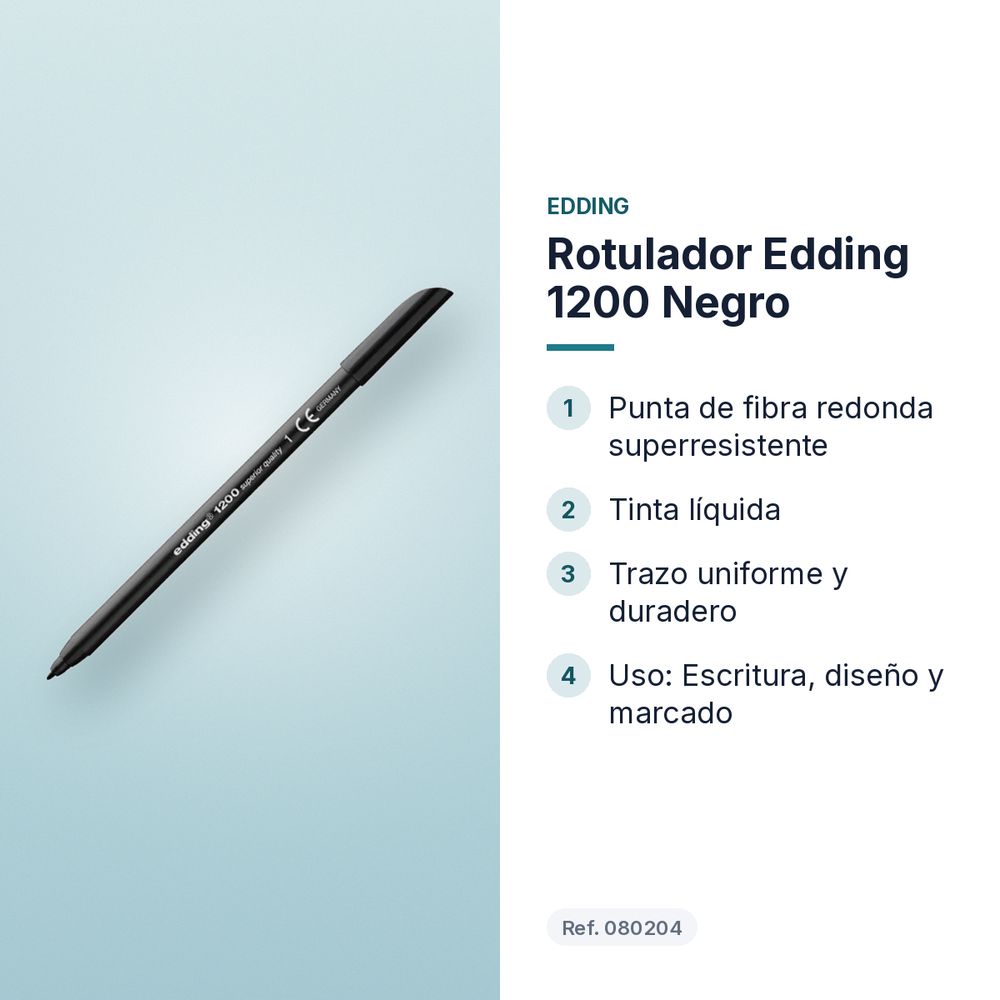 ROTULADOR EDDING 1200 NEGRO - características principales