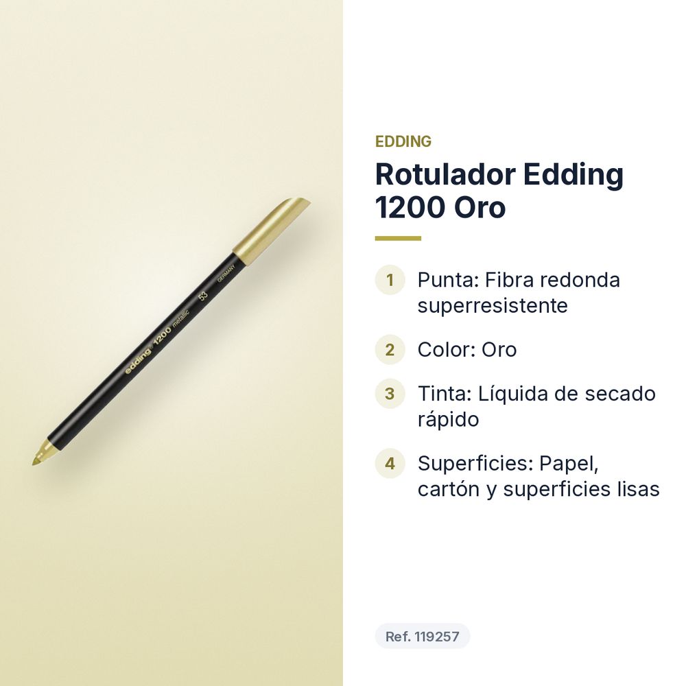 ROTULADOR EDDING 1200 ORO - características principales
