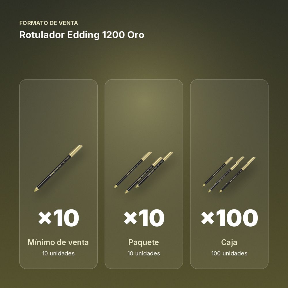 ROTULADOR EDDING 1200 ORO - formato de venta: paquete de 10, caja de 100