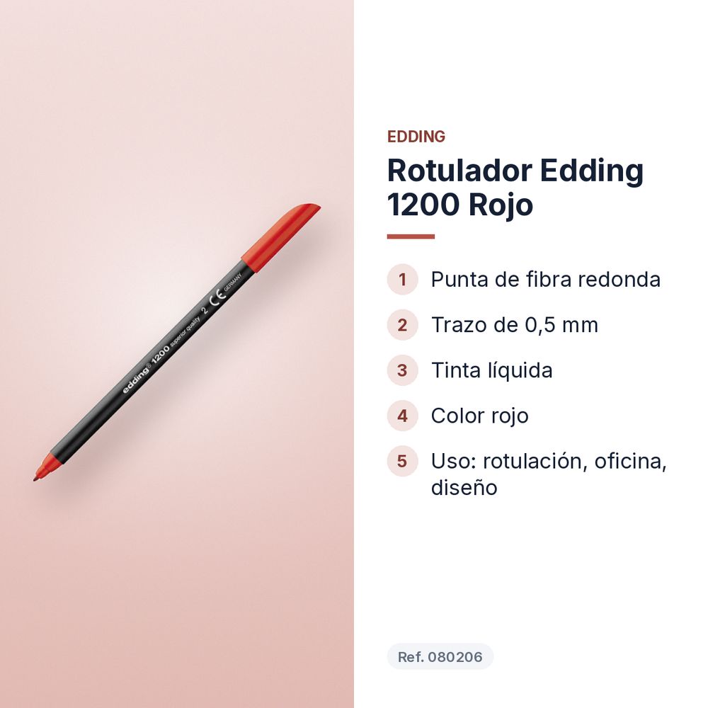 ROTULADOR EDDING 1200 ROJO - características principales