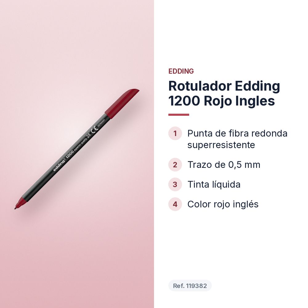 ROTULADOR EDDING 1200 ROJO INGLES - características principales