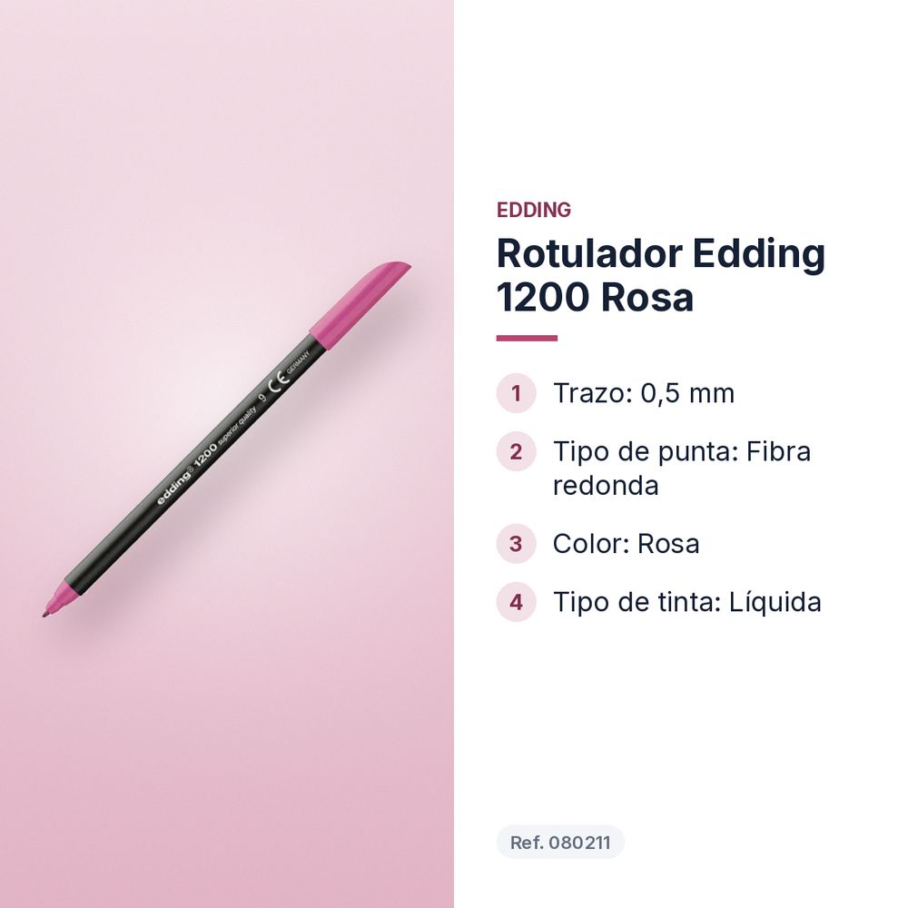ROTULADOR EDDING 1200 ROSA - características principales