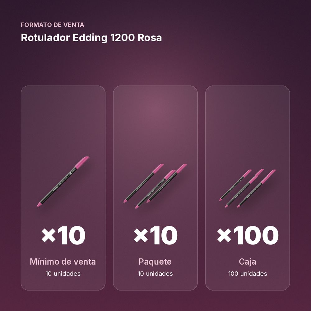 ROTULADOR EDDING 1200 ROSA - formato de venta: paquete de 10, caja de 100