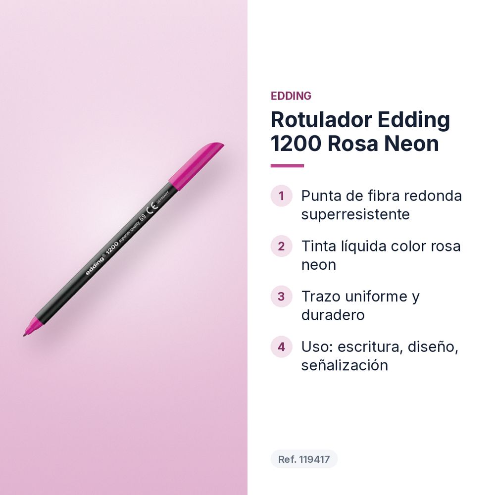ROTULADOR EDDING 1200 ROSA NEON - características principales
