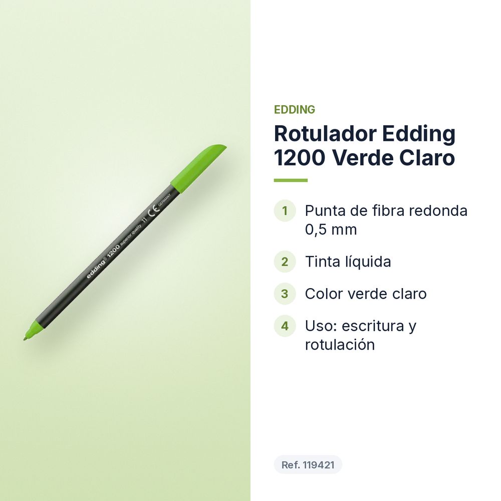 ROTULADOR EDDING 1200 VERDE CLARO - características principales