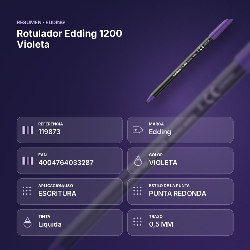 ROTULADOR EDDING 1200 VIOLETA - resumen de atributos