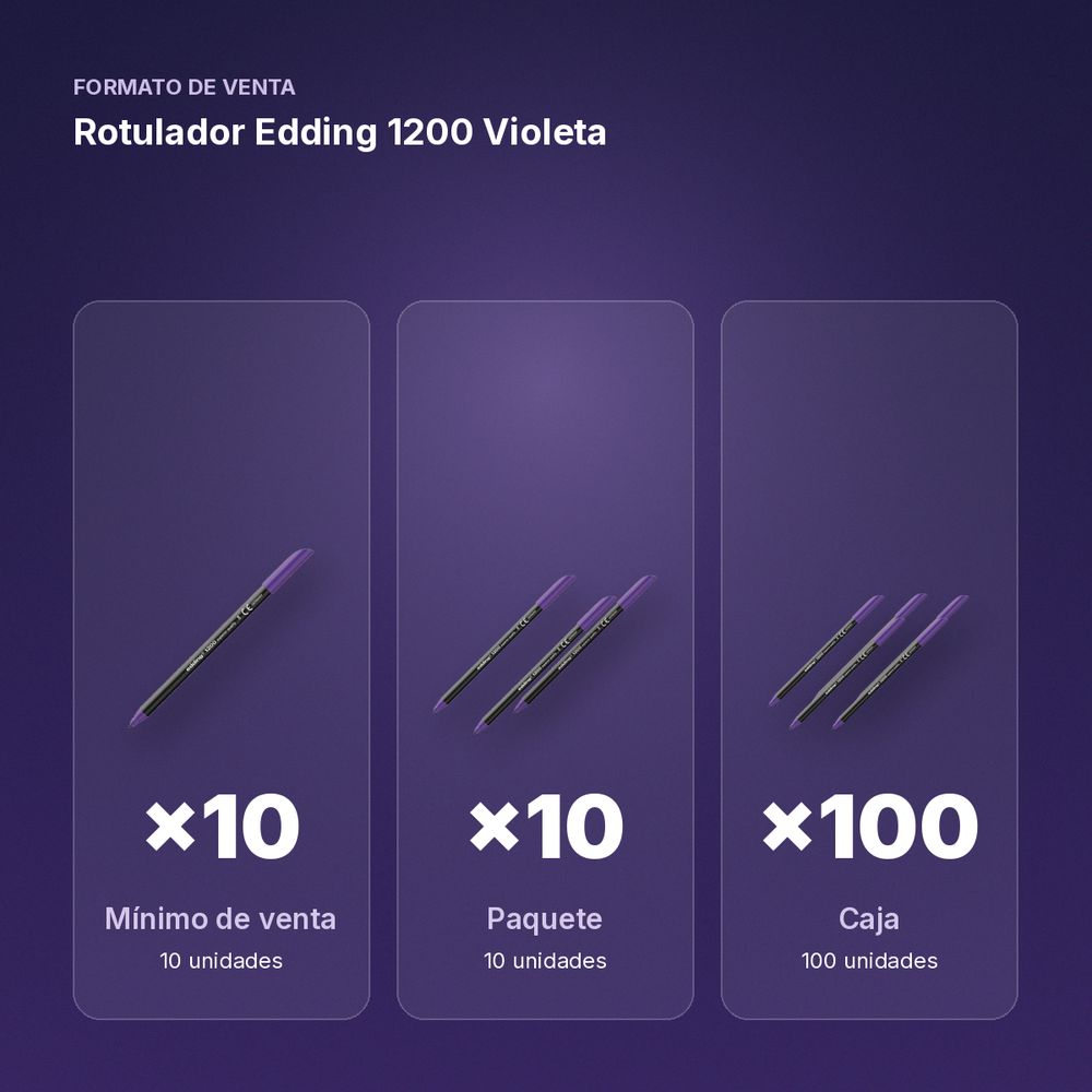ROTULADOR EDDING 1200 VIOLETA - formato de venta: paquete de 10, caja de 100
