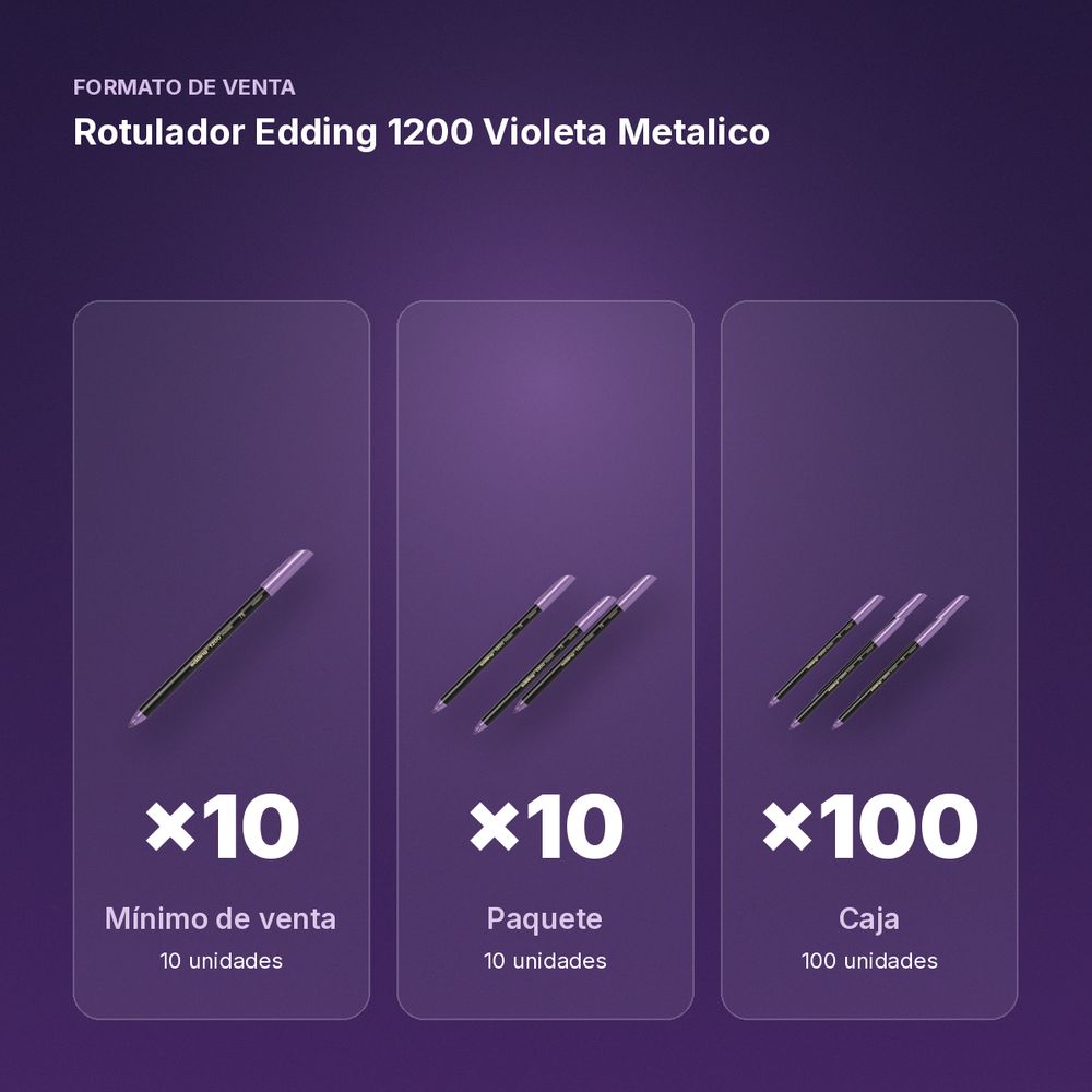 ROTULADOR EDDING 1200 VIOLETA METALICO - formato de venta: paquete de 10, caja de 100