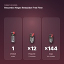 RECAMBIO NEGRO ROTULADOR FREE FLOW - formato de venta: paquete de 12, caja de 144