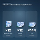 ROTULADOR DE PIZARRA BLANCA VERDE RAYLU FLOW  - formato de venta: paquete de 12, caja de 144