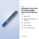 ROTULADOR FREE FLOW AZUL RECARGABLE PARA PIZARRA BLANCA - características principales