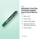 ROTULADOR FREE FLOW VERDE RECARGABLE PARA PIZARRA BLANCA - características principales