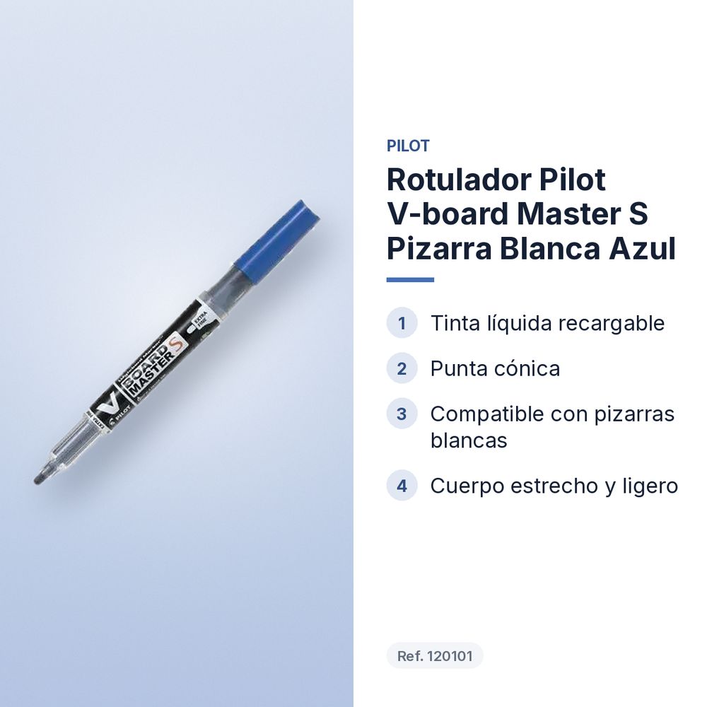ROTULADOR PILOT V-BOARD MASTER S PIZARRA BLANCA AZUL - características principales
