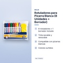 ROTULADORES PARA PIZARRA BLANCA (8 UNIDADES + BORRADOR) - características principales