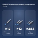 ROTULADOR BIC PERMANENTE MARKING 2000 AZUL PUNTA CONICA - formato de venta: paquete de 12, caja de 384