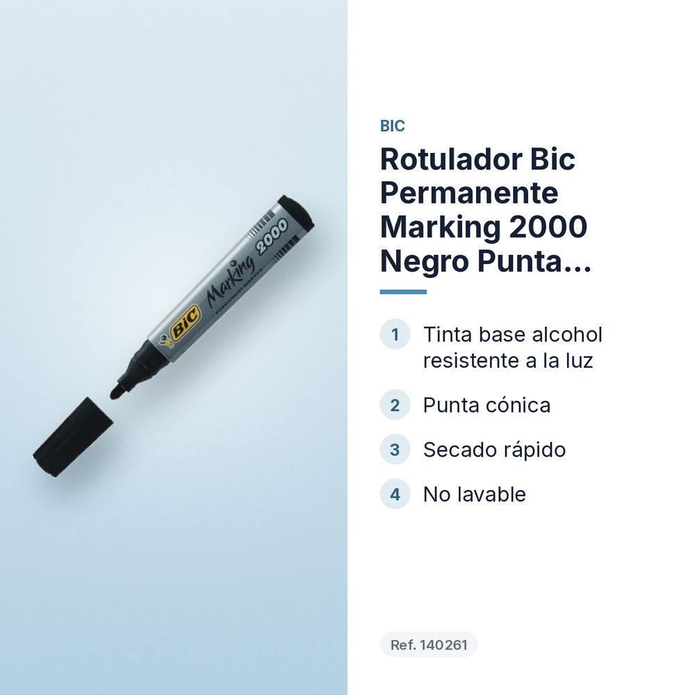 ROTULADOR BIC PERMANENTE MARKING 2000 NEGRO PUNTA CONICA - características principales