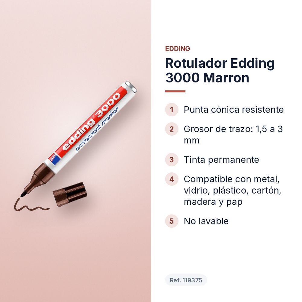 ROTULADOR EDDING 3000 MARRON - características principales