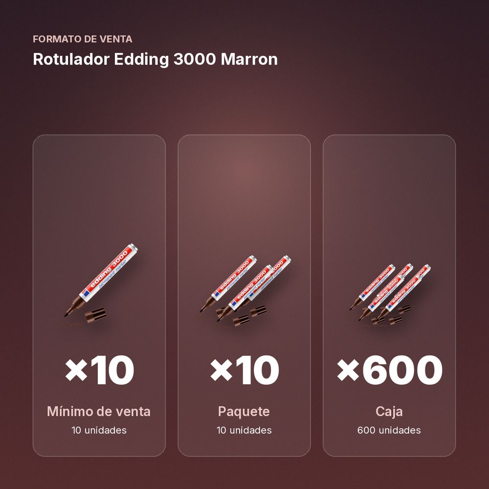 ROTULADOR EDDING 3000 MARRON - formato de venta: paquete de 10, caja de 600