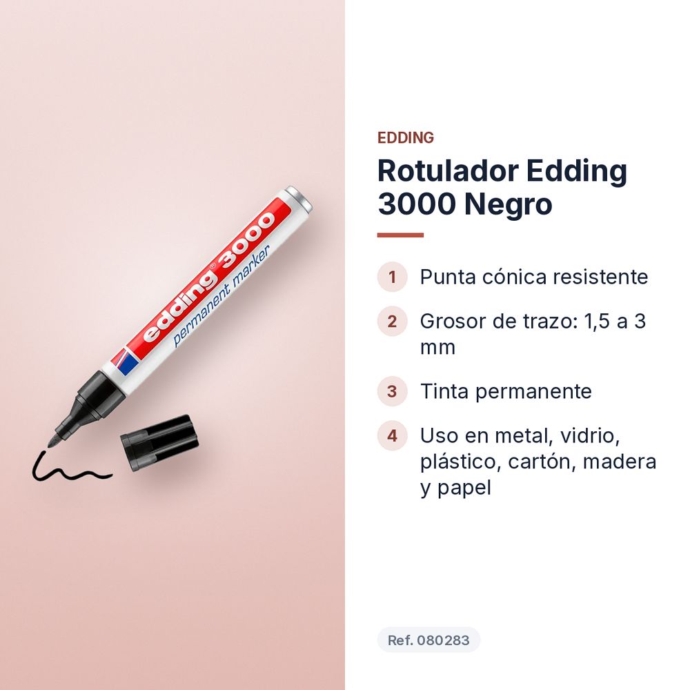 ROTULADOR EDDING 3000 NEGRO  - características principales