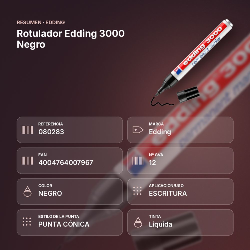 ROTULADOR EDDING 3000 NEGRO  - resumen de atributos